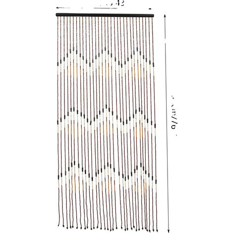Rideau en perles de bois de bambou, design fait main, séparateur de pièce, Couleur mélangée (1/2)