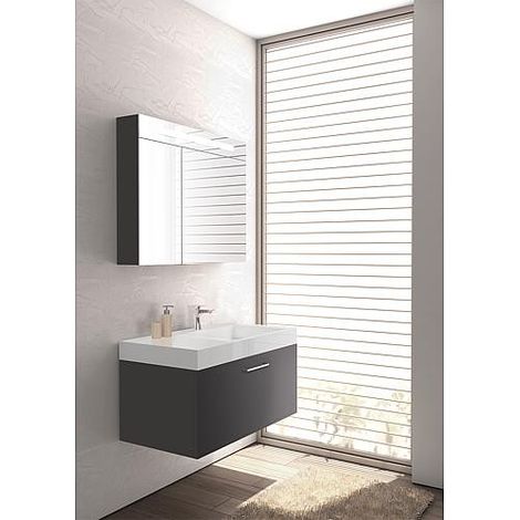 Ensemble de meubles de salle de bains ELISA série MAA anthracite mat avec armoire à glace (1/4)