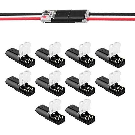 Connecteur enfichable double fil + boucle de verrouillage, sans dénudage ni coupe de fil, connecteur LED 2 voies 2 broches. (1/5)