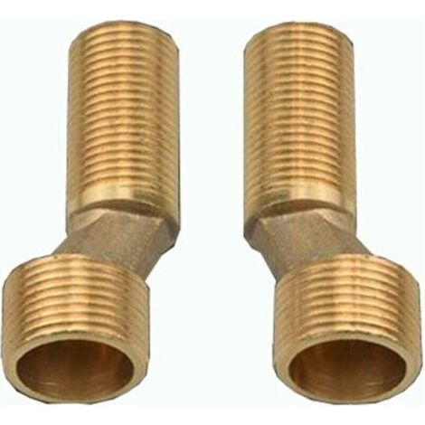 Robinet de baignoire et douche, raccords décalés 1/2" 3/4" et 2/2" 3/4", réducteur coudé en laiton, bras pivotant réglable, finition dorée (1/4)