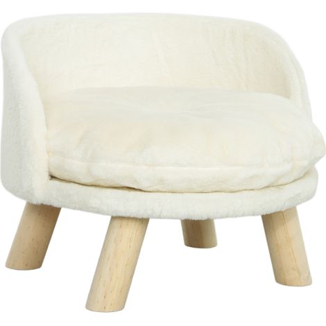 Tierbett für Hunde und Katzen, weiches & waschbares Kissen, Schutzrand, 40 HOMAIRE 40x40x33 cm - Cremeweiß (1/5)