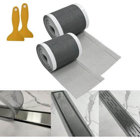 Lot de 2 autocollants adhésifs jetables et découpables pour siphon de douche linéaire, 9 x 1000 cm. (1/5)