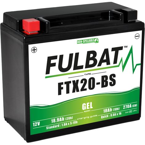 Batterie moto FTX20A-BS FULBAT GEL - 12V - 18.9Ah
