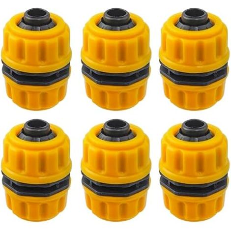 6 Pièce Réparation de Tuyau Connecteur 1/2 Pouce Double Raccord Jardin pour Extérieur et Intérieur -