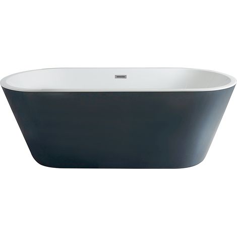 Milano Altcar Stone Grey Bathroom Double Ended Freestanding Bath - 1695mm x 750mm
