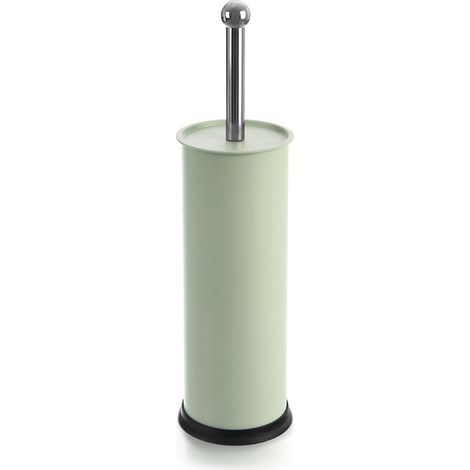 Escobilla de baño metálica verdosa con soporte, 10 x 38,5 cm. (1/5)