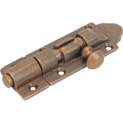 Verrou à barillet en laiton haute dureté antirouille, style antique, pour porte coulissante, fenêtre, placard et meubles. (1/5)
