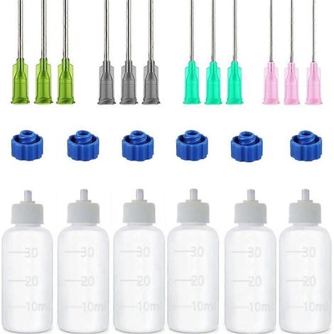 Lot de 6 flacons applicateurs de colle, flacons compte-gouttes souples en plastique de 30 ml (voir photo) (1/5)