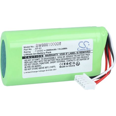 vhbw Akku Ersatz für Sony ST-02  ST-01 für Lautsprecher Boxen Speaker (2600 mAh, 7,4 V, Li-Ion) (1/5)