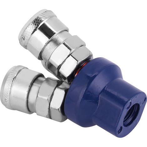Raccord rapide pneumatique 3 voies femelle 1/4" BSPT pour tuyau d'air de 12 mm (1/5)