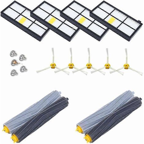 Lot de 18 pièces de rechange compatibles avec les aspirateurs iRobot Roomba séries 800, 900, 805, 850, 860, 861, 864, 866, 870, 871, 880, 890, 891, 960, 980, 981, 985 et 961. (1/5)