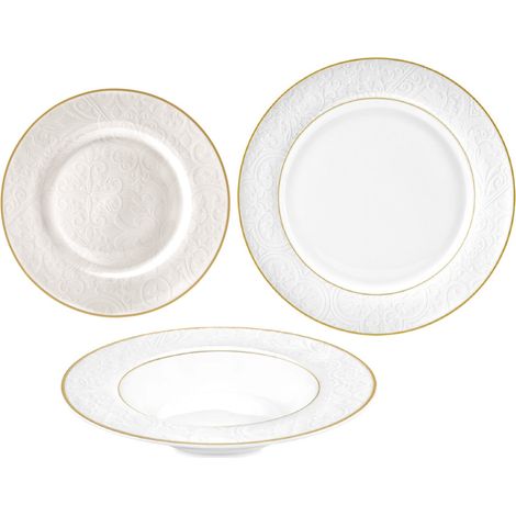 Fade Musa servizio tavola porcellana filo oro 19 pezzi