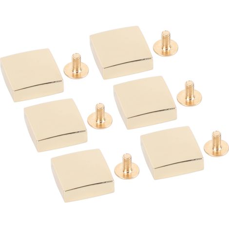 30 rivets à vis carrés pour sacs à main, ceintures, talons hauts et autres accessoires décoratifs. Alliage de zinc 16 mm avec vis en fer PH 6 mm, finition or. (1/5)