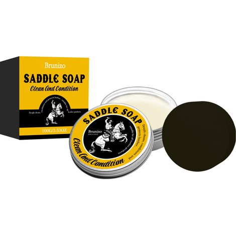 Crème nettoyante pour cuir de selle pour canapés, chaussures et entretien du cuir de la maison : rénovation, restauration de l’éclat et entretien quotidien – 100 g -- BIEMMEDUE (1/5)