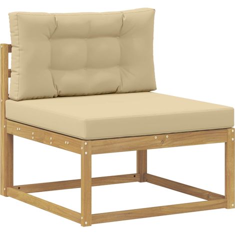 Outdoor Middle Sofa Polyester White vidaXL