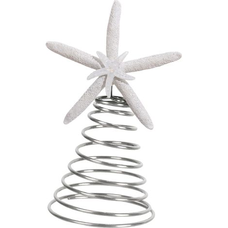 Sommet D'Arbre En Forme D'Étoile De Mer - Résine Et Alliage - Décoration Nautique Pour Arbre De Noël Ou Fête Plage - 1 Pièce (1/5)