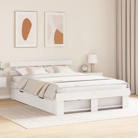 Estructura de cama  150 x 200 cm Madera maciza de pino