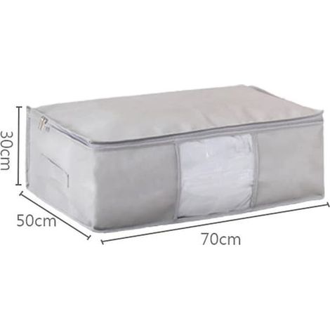 Sac de rangement pour couette, en toile épaisse, douce et respirante, pour armoire, format 705030 cm (bleu)