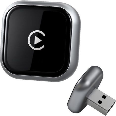 Adaptador inalámbrico mini CarPlay (gris plateado) - Adaptador AutoPlay compacto para Android Auto, conexión rápida, actualización 2026 (1/5)
