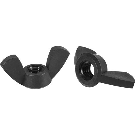 25pcs M6 Écrou Papillon Écrous à Oreilles Nylon Noir (1/5)