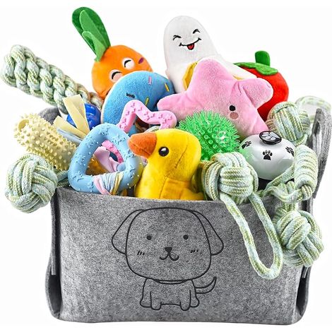 Puppy Teething Toys Puppy Teething Toys with Storage Box, Dog Chew and Squeaky Dog Toys for Small Medium Dogs (1/5)
