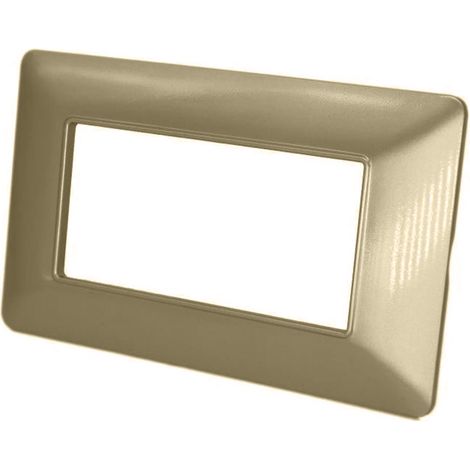 Placchetta per interruttore a 4 posti oro satinato cassetta 504 compatibile con btcino matix supporto cover (1/2)