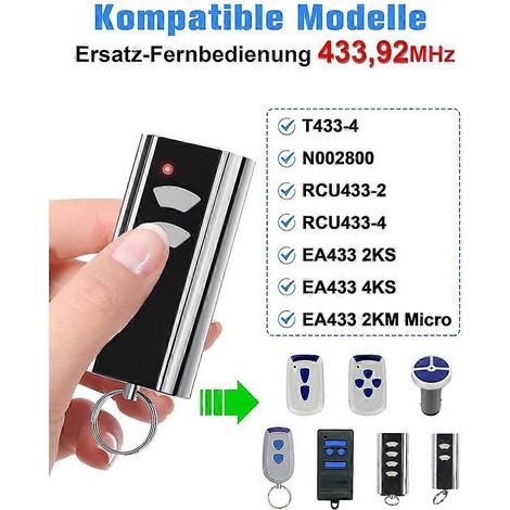 Deux émetteurs portatifs de porte de garage 433.92 MHz. compatibles avec Standard Steel Entrematic RCU 433-2. RCU 433-4. EA433 2KS et T433-4. (1/5)