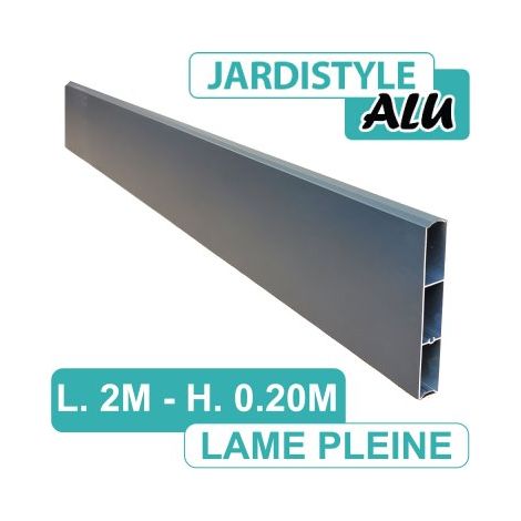 Cloture & Jardin – Lame pleine aluminium 2m – Clôture aluminium 20cm – Couleur gris anthracite RAL 7016 – Montage rapide par clipsage
