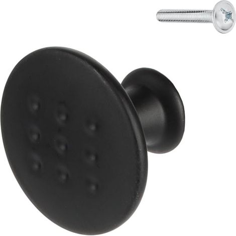 Tirador redondo para muebles Riex XK10 en negro mate. (1/5)