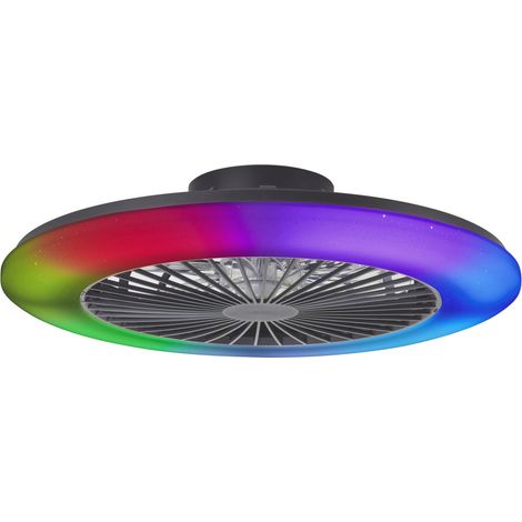 Brilliant LED Deckenleuchte mit Ventilator Salerno Ø 58 cm 55 W schwarz Deckenlampen & Kronleuchter (1/3)