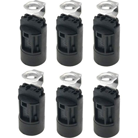 6pcs E14 Bougie Ampoule Titulaire Base de Lampe en Plastique Support de Douille de Lampe pour Fabrication de Lampes Lustre Restauration Lampe Projet de Finition (1/4)