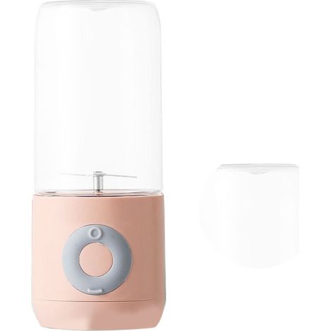 Blender portable à 6 lames, rechargeable par USB, mixeur à fruits, presse-agrumes et moule à gobelets pour la cuisine et le jardin, rose (1/5)