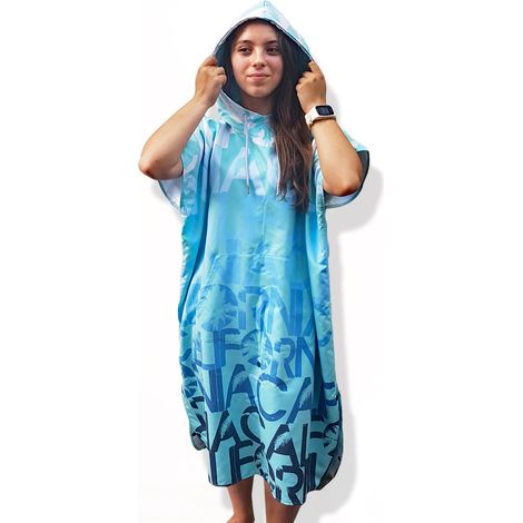 Poncho de natación juvenil con capucha, microfibra de secado rápido, para piscina (1/5)