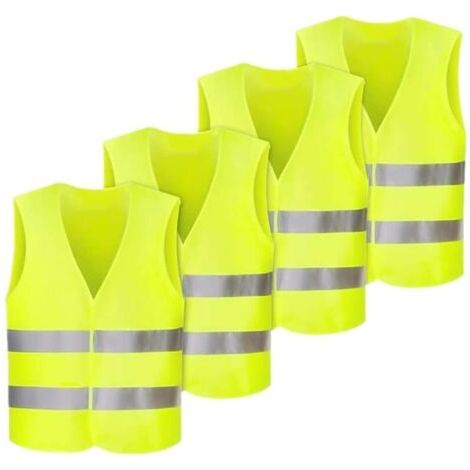 QORVA
-4 Gilets de sécurité pour Voiture, Gilet de sécurité réfléchissant à 360°, Gilet Jaune, Gilet réfléchissant pour Voiture, Femme, Homme, Adulte, pour automobilistes, conducteurs, Travailleurs..