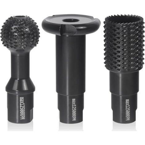 Set de 3 Fraise à Bois - Disques Meuleuse Sculpture Bois Burrs Rotatifs, Gouge et Ciseaux à Bois pour Meuleuses 115/125 - Outils de Coupe,Menuiserie Outillage (1/4)