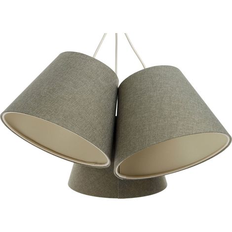 Suspension boho élégant tissu crème ambiance chaleureuse salon - beige sable avec dessous crème (1/5)