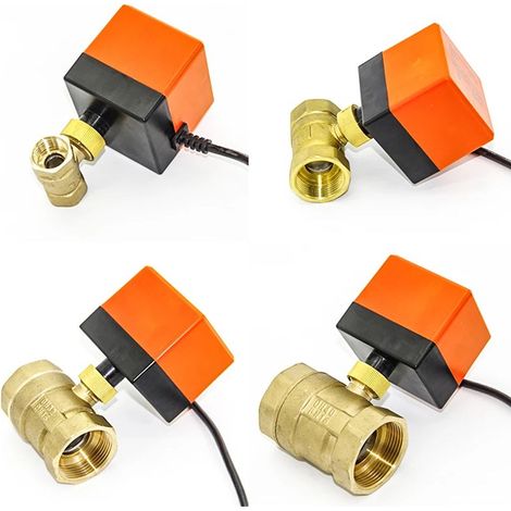 Vanne à bille électrique 1/2" 3/4" 1" 2" 220 V 12 V 24 V 3 fils 2 points, vanne à bille électrique en laiton, 1 pièce [DN15 (1/2"), 220 V] (1/5)