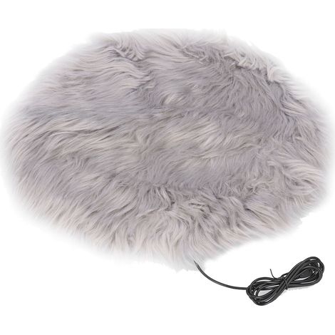Couverture électrique pour animaux de compagnie en peluche imitation vison, chauffage réglable à température constante pour chiens et chatons, gris (1/5)