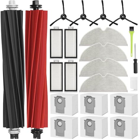 Q5 Pro Zubehör für Roborock Q5 Max+ / Q8 Max+ / Q5 Pro+ / Q5 Pro Plus /Q8 Max Plus Ersatzteile Zubehörset Q5 DuoRoller+ 6 Staubbeutel 2 Hauptbürsten 4 HEPA Filter 4 Wischtücher 4 Seitenbürste (1/5)