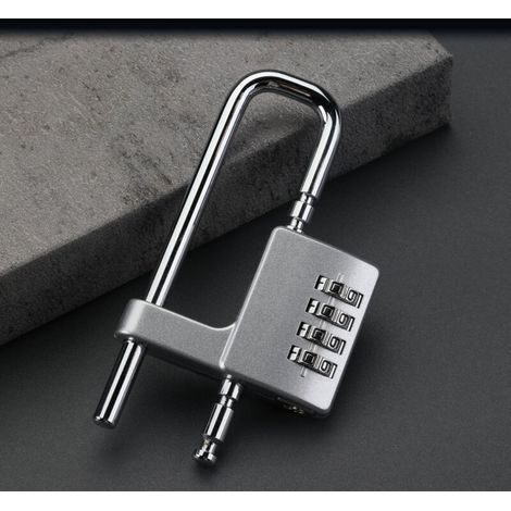 4-Digit Combination Padlock, Long Shackle Combination Lock with Adjustable Shackle, Cabinet Lock for School, Gymnasium and Sports Locker, Toolbox, Fences (1/5)