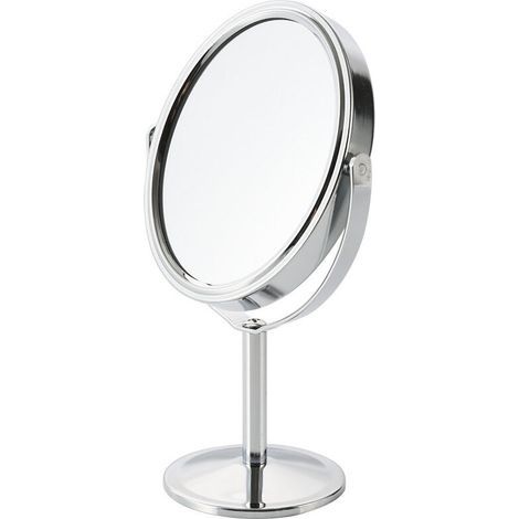 Miroir de maquillage, miroir de maquillage, miroir de table avec compartiment grossissant, pivotant double face & 360 ° pour le maquillage, le rasage, les soins du visage dans le salon, le st (1/5)