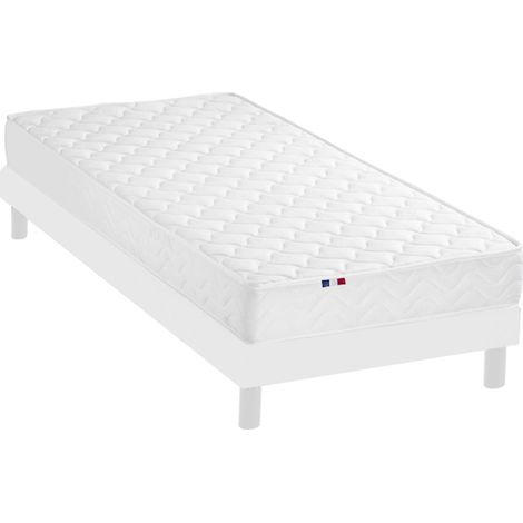 Ensemble Matelas accueil Latex INITIAL Sommier en Kit Couleur Blanc 90 x 200 (1/5)