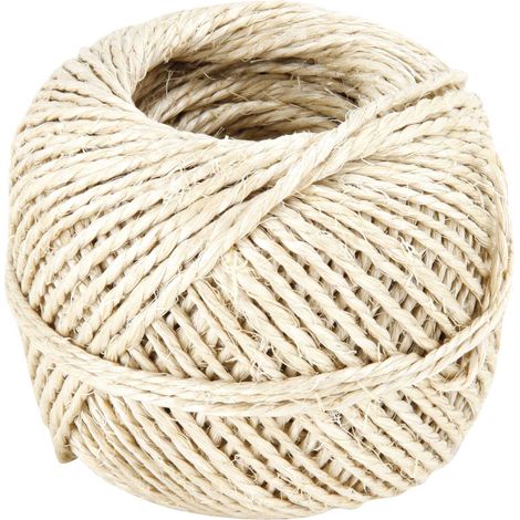 GREENGERS - FICELLES DE JARDINAGE, FICELLE DE SISAL EN FIBRE NATURELLE - 1 BOBINE - LONGUEUR : 45M - IDÉAL POUR LIER, NOUER, ATT