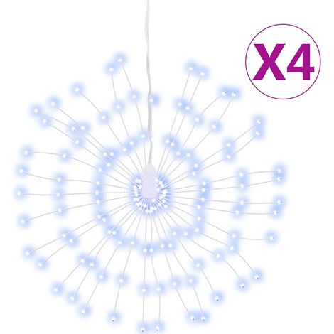 4 pcs Étoile rayonnante de Noël,Décoration de Noël 140 LED blanc froid 17 cm CFW63829 (1/5)