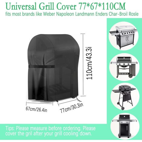 1 Housse Barbecue, 210D Oxford, Imperméable, Anti-UV, Anti-Vent, Pour Gaz et Plancha, Extérieur