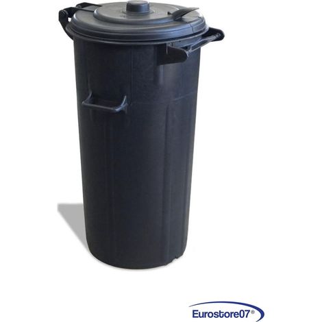Bidone immondizia +manici e coperchio a cerniera Lt. 80 - Ø 44,5/34,5 x h.74 cm (1/3)