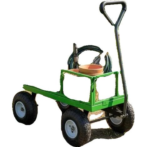 Chariot à main, capacité de 300 kg, construction en métal durable, Marron (1/2)