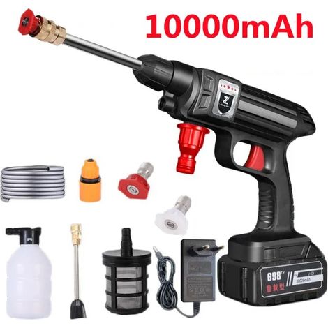 Nettoyeur Haute Pression Sans Fil 1500W 30Bar - Pistolet à Mousse pour Voiture/Maison/Jardin(Batterie Incluse) (1/5)