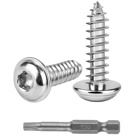 Torx Screws M4x16 Stainless Steel, Round Head, Self Tapping, T20 (1/5)