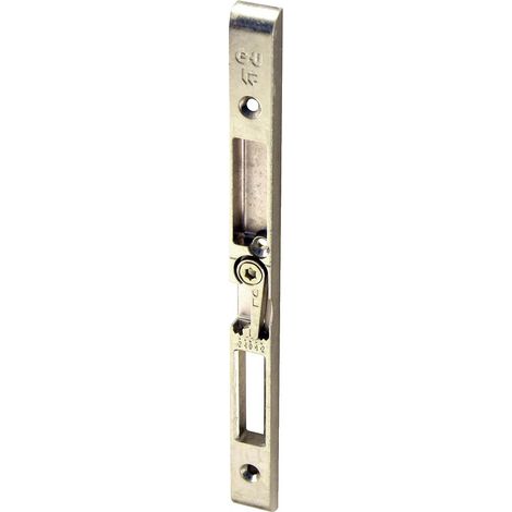 Gâche centrale pour crémone plate 208 x 17 mm – Feuillure 18 x 8 mm – Sens gauche – Compatible avec Europa et Fercomatic (1/4)